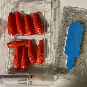 20pk X-Long Sparkling Coral Nails